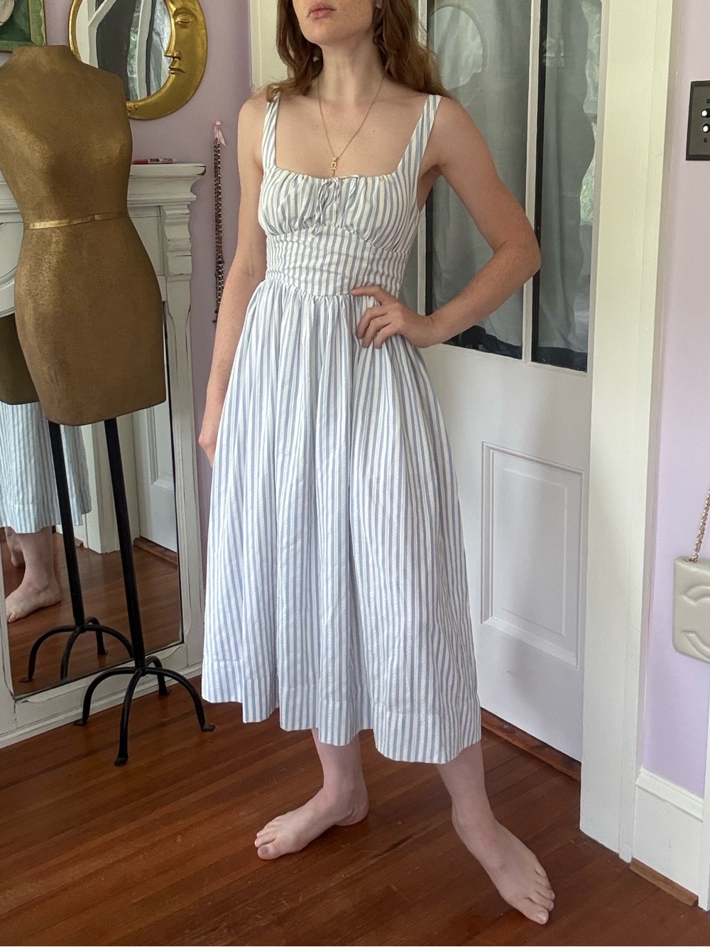 Striped Milkmaid Dress